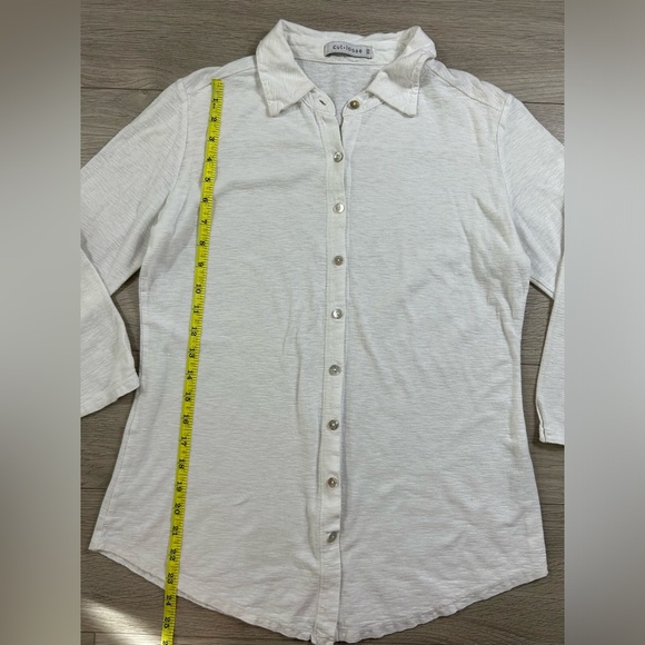 Cut Loose White Linen Cotton Button Front Shirt - Picture 8 of 8